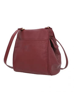 Bolso Bandolera de Cuero Genuino para Mujer, Color Granate, Elegante, con Cierre y Correas Fijas, Dos Colores Personalizables con Logotipo, para Chicas, Nuevo, Venta al Por Mayor OEM - Product Image 2