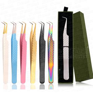 Pince à cils de précision à pointes fermées, poignée diamantée, couleur noir plasma, antistatique - Product Image 6