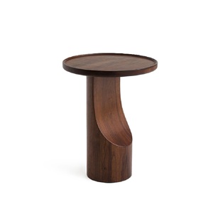 Table basse ronde moderne en bois, design minimaliste, faite à la main, en bois massif, meubles de salon, coin détente ou lecture, accent décoratif - Product Image 4