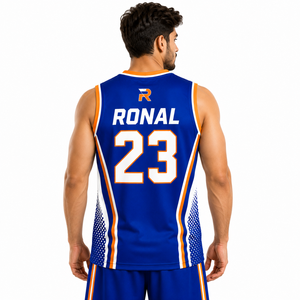 Maillot de basketball pour hommes, logo personnalisé, uniforme d'équipe, léger, anti-humidité, polyester, t-shirt de sport, vente en gros en vrac, usine - Product Image 4