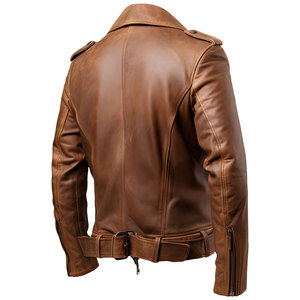 Best Moto Crossover Leather <b>Jacket</b> for Men Biker Style Genuine <b>Sheepskin</b> Zipper Closure Waterproof & Breathable-Plus Size 2027 - Product Image 2