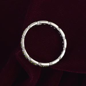100% Pure 925 Sterling <b>Silver</b> Custom Natural Green Chrome Diopside Gemstone Band <b>Ring</b> <b>Eternity</b> Band Dainty Women's Fine Jewelry - Product Image 3