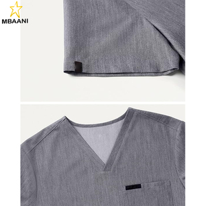 Men's V-Neck 1-Pocket <b>Scrub</b> <b>Top</b> – Soft Ultra LAST Fabric, Stretch, Wrinkle & Fade Resistant - Product Image 4