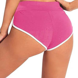 Shorts de sport pour femmes, nouvelle collection, couleur unie, haute qualité, respirants, taille élastique, tissu Spandex/Nylon, personnalisable - Product Image 4