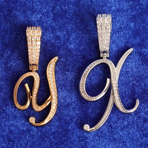 Custom Alphabet Letter <b>Pendant</b> Cursive <b>Initial</b> Letter Charms 925 <b>Silver</b> Gold Plated <b>Pendant</b> Dainty Diamond Letter Charm For Gift - Product Image 6