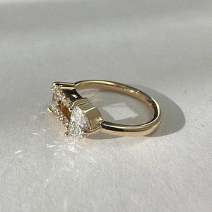 Igi/gia แล็บตัดเพชรวินเทจ14K สีเหลืองงานแต่งงาน/หมั้นแหวน unisex ในงานปาร์ตี้ทองคำสีขาว-คู่ควรกับแหวนครบรอบ - Product Image 2