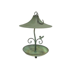 Mangeoire à oiseaux de luxe pour jardin avec corps en métal thermolaqué et réservoir double compartiment pour graines et eau - Product Image 2