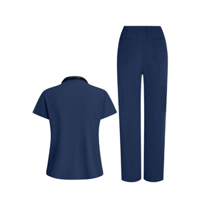 Ensemble de tenue médicale pour femmes, haut à manches courtes, pantalon droit, polyester/coton, vêtements de travail pour les soignants dans les hôpitaux et les cliniques - Product Image 2