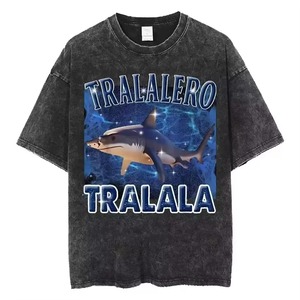 Camiseta Oversize Lavada de Algodón Pesado Estilo Vintage de Ajuste Holgado para Hombre y Mujer, Ropa Casual de Moda al por Mayor - Product Image 3