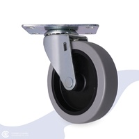 Roues pivotantes verrouillables en acier et PVC de 100 mm, anti-crevaison, pour chariot de jardin en plastique