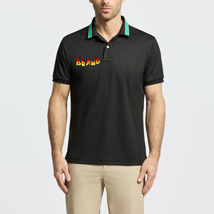 Chemise à manches courtes pour un usage décontracté, 100% coton tricoté, logo imprimé personnalisé, couleur unie, anti-boulochage, polos de haute qualité - Product Image 1