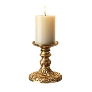 candle holder Flameless waterproof candle set Long-burning unscented candles Decorative Pillar Candle Holder Gold Finish Ornate - Product Image 1