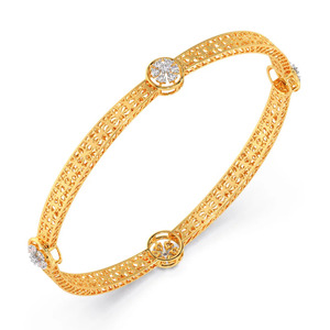 Brazalete de Oro con Filigrana Floral y Diamantes Redondos Cultivados en Laboratorio - Product Image 2
