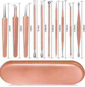 Kit de herramientas para eliminar espinillas y espinillas de precisión de acero inoxidable con certificado CE ISO, juego de manicura y pedicura para piel facial OMI - Product Image 6