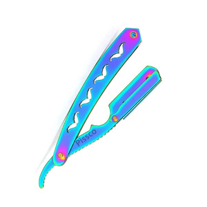 Navaja de Afeitar Plegable de Acero Inoxidable, Cuchilla de Barbero para Cortar el Cabello, Cuchilla Intercambiable, Navaja de Afeitar Recta Personalizada de Acero Inoxidable - Product Image 2