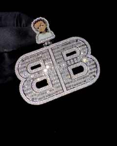 Pendentif personnalisé en émail avec moissanite taille brillant en argent 925, bijoux hip-hop de luxe haut de gamme certifiés - Product Image 1