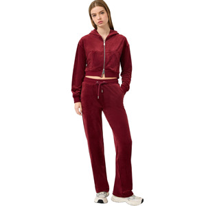 <b>Top</b> Trendy Streetwear Winter Oversized Solid <b>Red</b> Color Fleece Zipper Hoodie for Women <b>High</b> Quality Wholesale OEM - Product Image 1