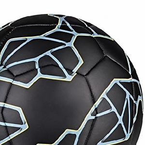 Ballon de football d'entraînement en PVC noir et bleu clair, taille 5, fabriqué au Pakistan, modèle HG-1905 - Product Image 4