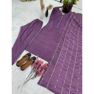 เสื้อชิ้นบนประดับมุกลายปักเลื่อมเลื่อมเลื่อมสีม่วงดูฮัตตา - Product Image 5