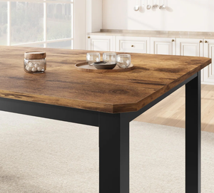 VENTE FLASH - Ensemble de table à manger en bois moderne avec 6 chaises, meubles de salle à manger, table à manger d'intérieur, prix avantageux - Product Image 2