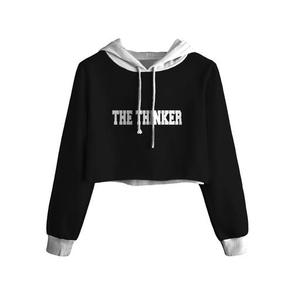 Sweat-shirt court à capuche personnalisé imprimé astronaute, pull-over imprimé par sublimation, streetwear automne femme, en polyester tricoté - Product Image 6