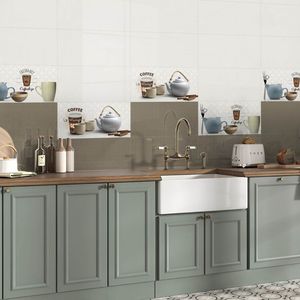 Azulejos de Pared de Cerámica Super Blancos de Grado Profesional, 300x600mm, para Interiores de Oficinas Modernas Minimalistas y Renovación Comercial - Product Image 1