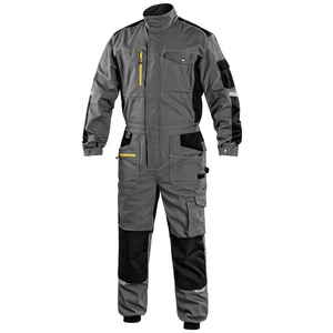 Overoles de Trabajo Resistentes y Transpirables de Color Gris con Múltiples Bolsillos, Franjas Reflectantes y Características de Seguridad Industrial - Product Image 1