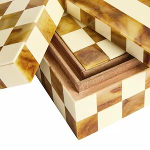 Quality Design Mother of Pearl Jewellery Box Luxury Resin MOP Decorative Storage Box MOP Inlay Box at very <b>low</b> wholesale price - Product Image 5