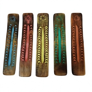 Brûleurs d'encens écologiques en bois de manguier multicolores, porte-encens pour usage religieux quotidien, vente en gros Inde - Product Image 1