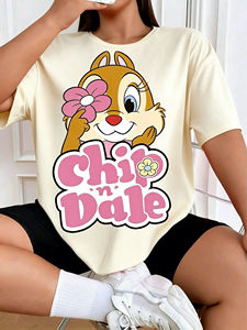 Camiseta Chip Dale para mujer y hombre, camiseta de manga corta de algodón, camiseta informal de verano con estampado gráfico de dibujos animados, moda Y2k 2026 - Product Image 5