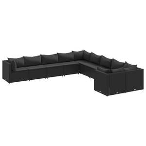 Ensemble de 10 canapés de jardin noirs élégants pour l'extérieur - Product Image 2