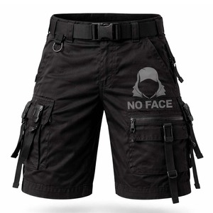 Shorts cargo tactiques pour hommes avec logo personnalisé, multi-poches, style techwear, avec ceinture, streetwear, shorts utilitaires, vente en gros - Product Image 1