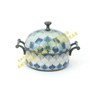 Plat de service isotherme en acier inoxydable durable à double paroi, avec couvercle, motif arabe, pour maintien au chaud des aliments, émaillé thermique - Product Image 5