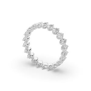 Anillo de diamante cultivado en laboratorio de corte brillante ovalado de 2.64 quilates, oro de 14K, ligero, único, moderno, joyería de boda para ella. - Product Image 5