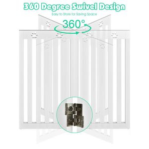 4 Porte per Animali Domestici Bianche con Cerniera a 360 Gradi, Design Solido per Interni ed Esterni, Chiusura a Pulsante - Product Image 5