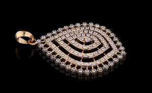 Pendentif rond serti de diamants brillants en or 18 carats de qualité supérieure, bijou féminin tendance, collier de luxe pour soirée. - Product Image 6