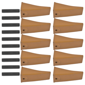 Confezione da 10 denti lunghi X156L per benna, 10 perni a rullo P156 in acciaio legato, denti per terreno adatti per miniescavatori e pale cingolate, per uso in scavo - Product Image 5