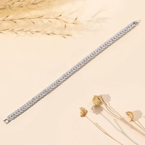 Lab Grown Diamond Marquise Tennis Bracelet Leaf Style Diamond Bracelet White Gold Bridal Bracelet Wedding Jewelry <b>Gift</b> for Women - Product Image 4