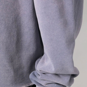 Sudadera con Capucha Extra Grande para Hombre, Color Sólido, Corte Recortado, Felpa Francesa, 100% Algodón, Ropa de Otoño, Transpirable, Estilo Tejido - Product Image 4