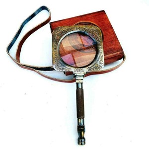 Vintage Brass Henry Hughes <b>Desk</b> Magnifier <b>Folding</b> Magnifying Glass for Reading, Office & Antique Decor - Product Image 5