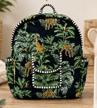 Sac à dos PNM Overseas en coton camouflage avec poignées et bretelles rayées, taille moyenne, usage quotidien décontracté, fermeture à glissière et bouton - Product Image 2