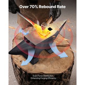 Incudine a corno singolo in acciaio fuso da 132 libbre (60 kg) con ampia superficie di lavoro, base stabile e elevata durezza, robusta - Product Image 3