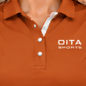 Polo sin mangas de cuello con parche color naranja quemado para mujer, ajuste ceñido, para equitación y entrenamiento, venta al por mayor personalizada - Product Image 5