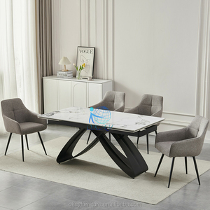 Elegant Large White Pedestal Ceramic Dining <strong>Table</strong> <strong>Set</strong> 200x100 for 6 <strong>Diner</strong> Perfect Dining Room <strong>Table</strong> Furniture - Product Image 3
