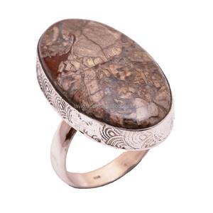 แหวนเงินสเตอร์ลิงทำด้วยมือ925การตั้งค่าเครื่องประดับอาเกตลูกไม้แท้จากผู้จำหน่ายที่ดีที่สุด - Product Image 1