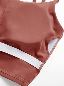 Women Twist Back Sports <b>Bra</b> Double Strap Scoop Neck Longline Yoga Crop Top Removable Padded <b>Open</b> Back Fitness Bralette - Product Image 5