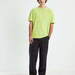 T-shirt personnalisé pour homme vert lime |   T-shirt Oversize Premium 200g en Coton Épais, Coupe Boxy, Style Streetwear |   Entraînement en salle de sport en gros - Product Image 3