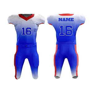 Custom Sublimated Gradient Color Football Uniform Lightweight Fabric V-<b>Neck</b> Short Sleeve Fitted Moisture Wicking Men's Jerseys - Product Image 4