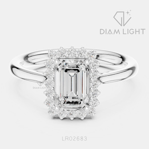 Bague de fiançailles en or blanc 14 carats avec diamant de laboratoire de 1,04 carat, coupe radiante, bague de mariée, certifiée IGI, bijoux fins, cadeau pour femme - Product Image 1