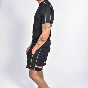 Custom Design Casual Shorts <b>Set</b> Summer Men's Two-Piece Embroidered Logo <b>Knitted</b> Lightweight Shorts <b>Set</b> - Product Image 2